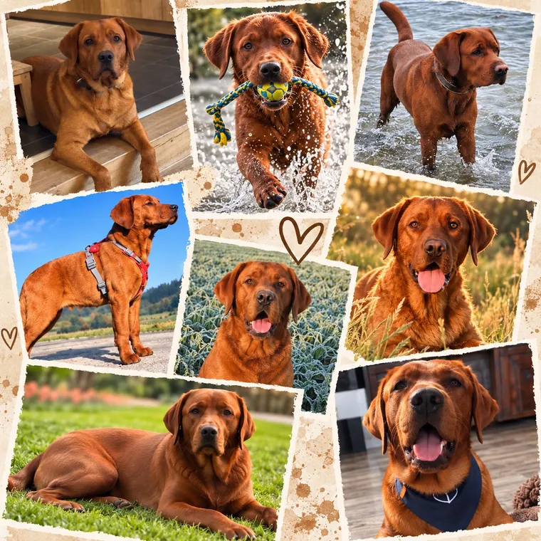 Collage aus acht Fotos: die Hunde aus Amys erstem Wurf als Erwachsene, aufgenommen von ihren Familien